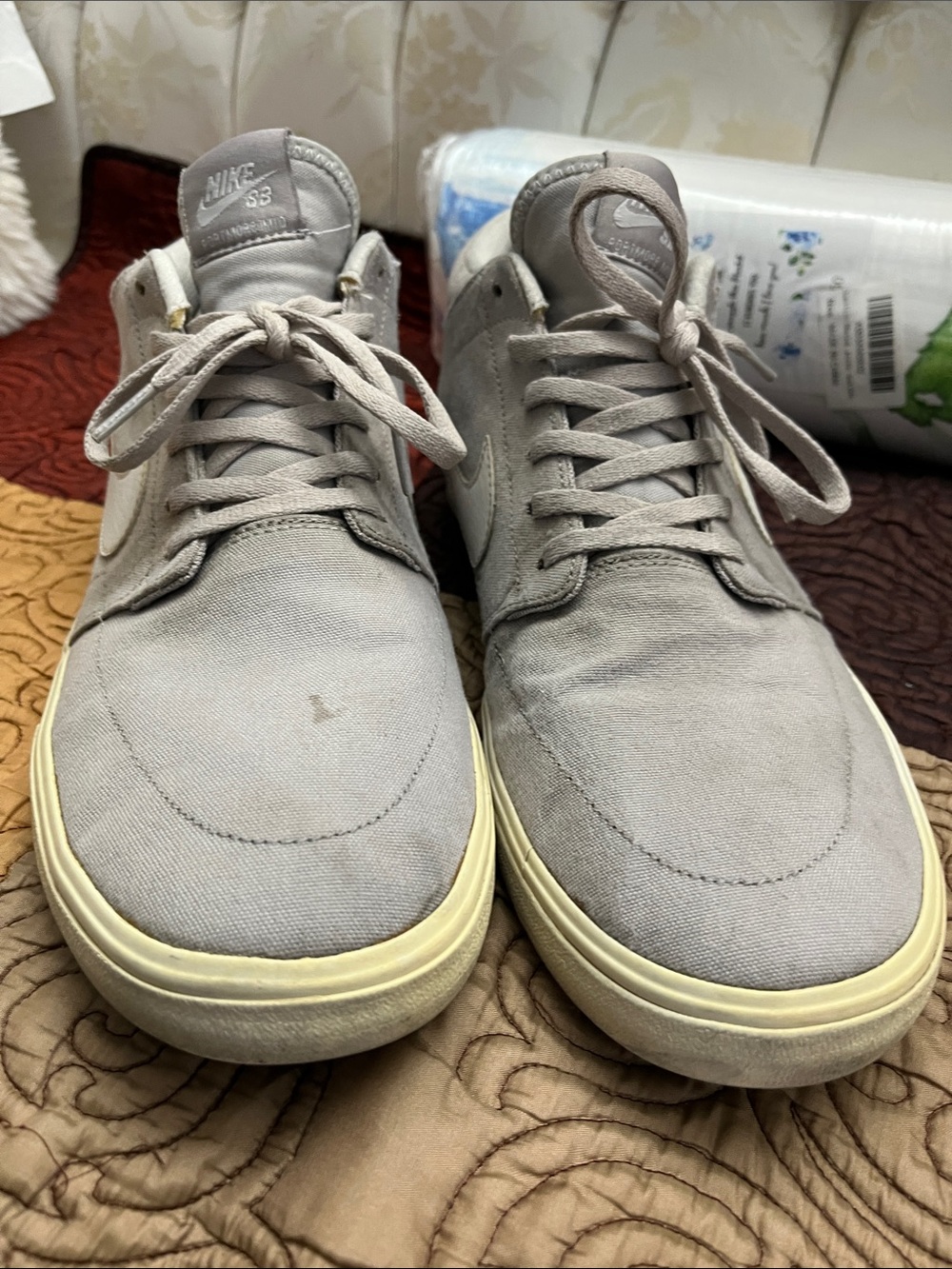 Nike Men’s Light Gray Nike SB Canvas Sneakers / Size 12 - Picture 7 of 8